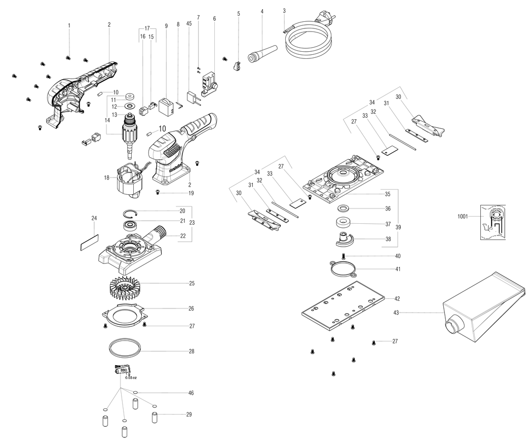 Metabo SRE 3185 / 00442001 / EU 230V Spare Parts