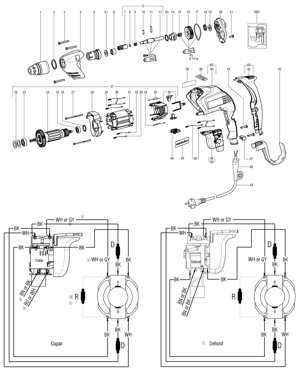 Metabo SE 2800 / 20003420 / US 120V Spare Parts