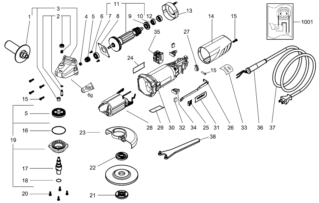 Metabo EWS 12-125 / 18142310 / CN 220V Spare Parts