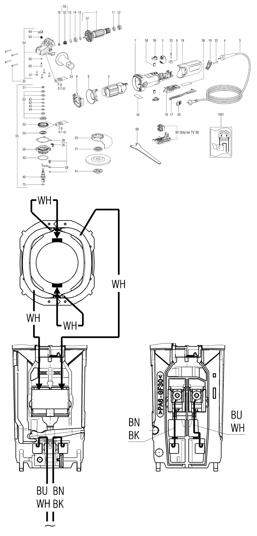 Metabo W 11-125 / 03622420 / US 120V Spare Parts