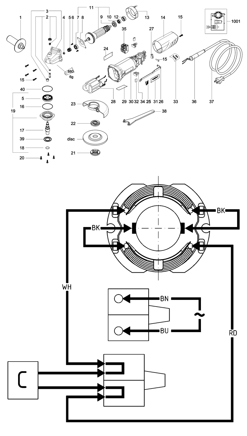 Metabo W 1100-115 / 01236000 / EU 230V Spare Parts