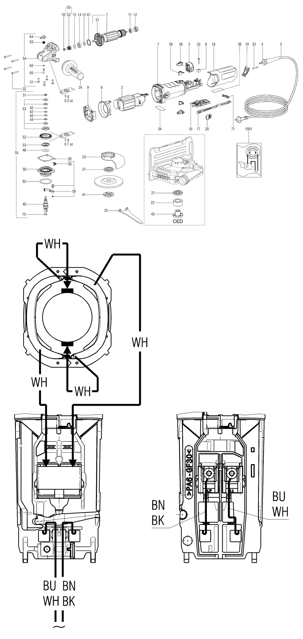 Metabo W 12-125 HD / 00408000 / EU 230V Spare Parts