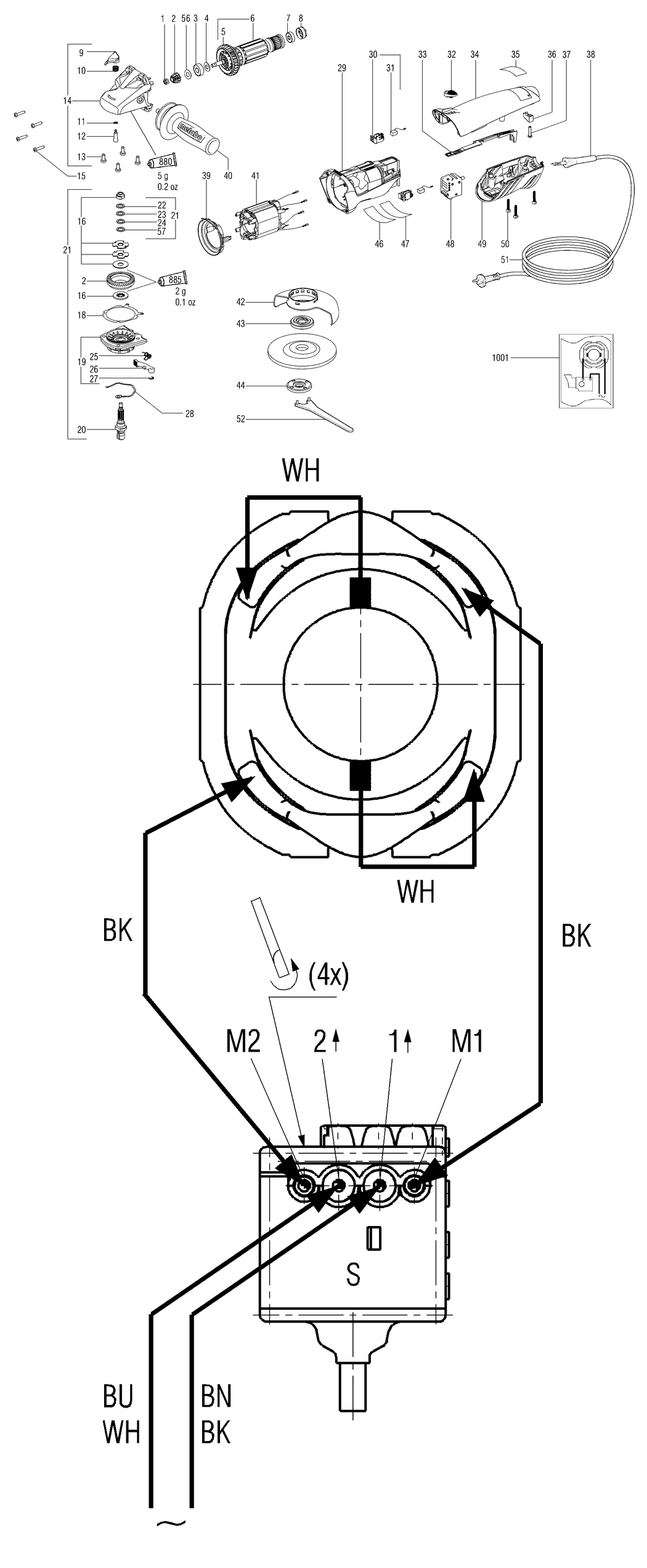 Metabo W 8-115 / 00259000 / EU 230V Spare Parts