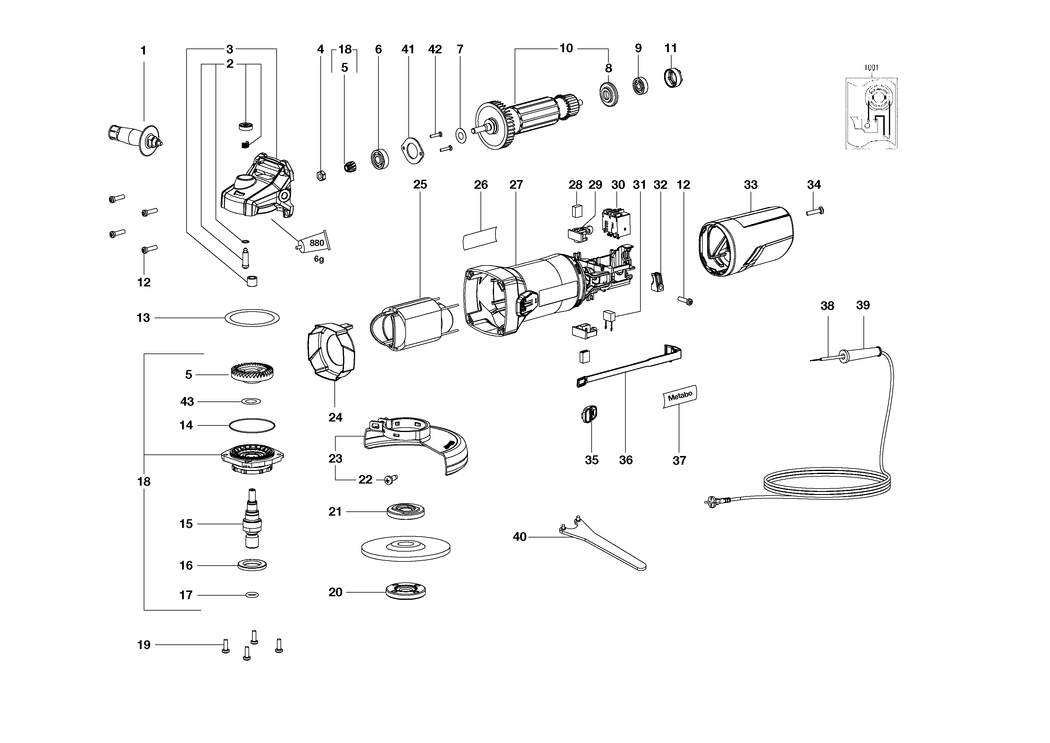 Metabo W 850-125 / 03608420 / US 120V Spare Parts