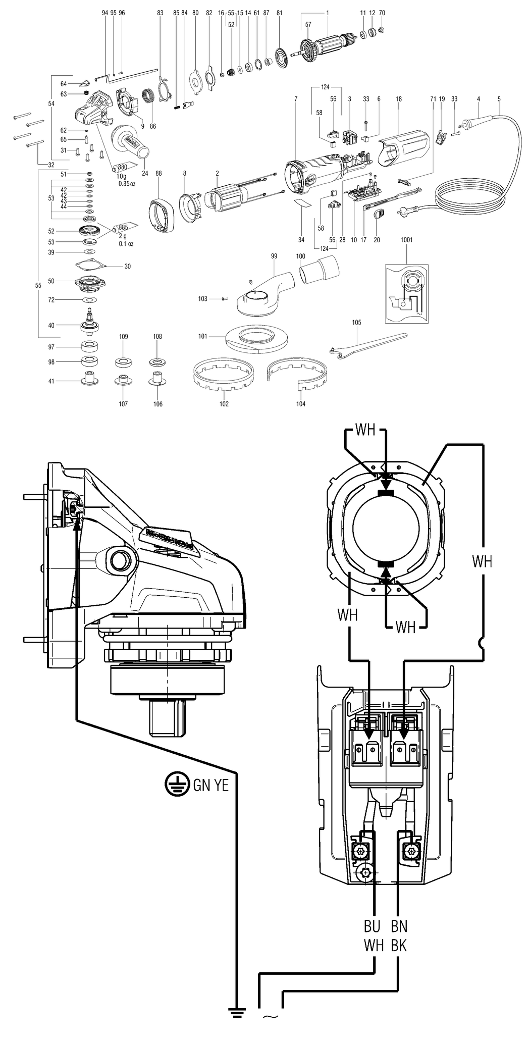 Metabo WEABV 17-125 HD IK / 21040002 / 99 Spare Parts