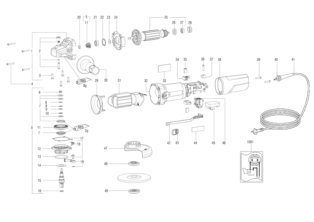 Metabo WEQ 1400-125 / 00347000 / EU 230V Spare Parts