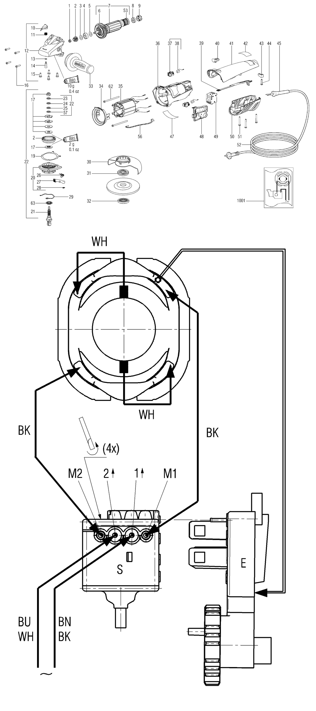 Metabo WQ 1400 / 00346000 / EU 230V Spare Parts