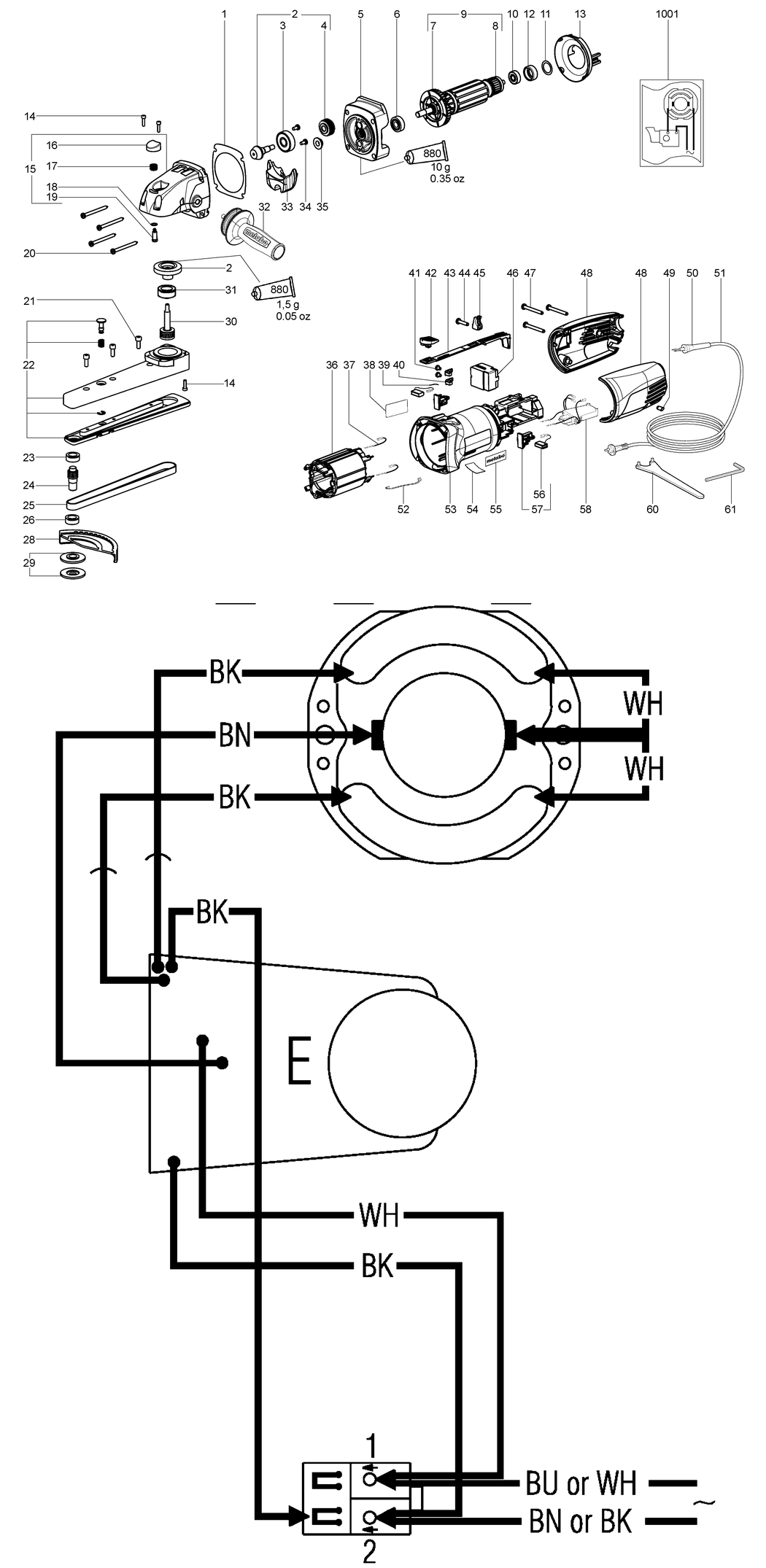 Metabo KNSE 12-150 / 02133420 / US 120V Spare Parts