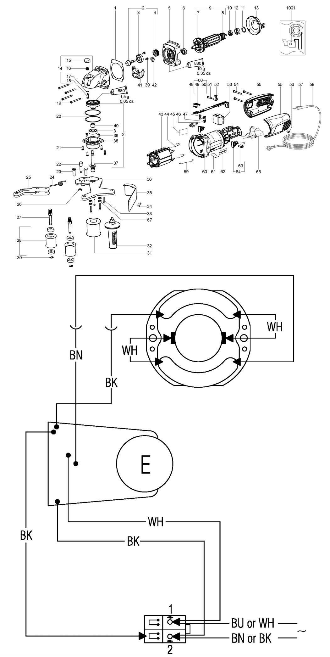 Metabo RBE 12-180 / 02132180 / CH 230V Spare Parts