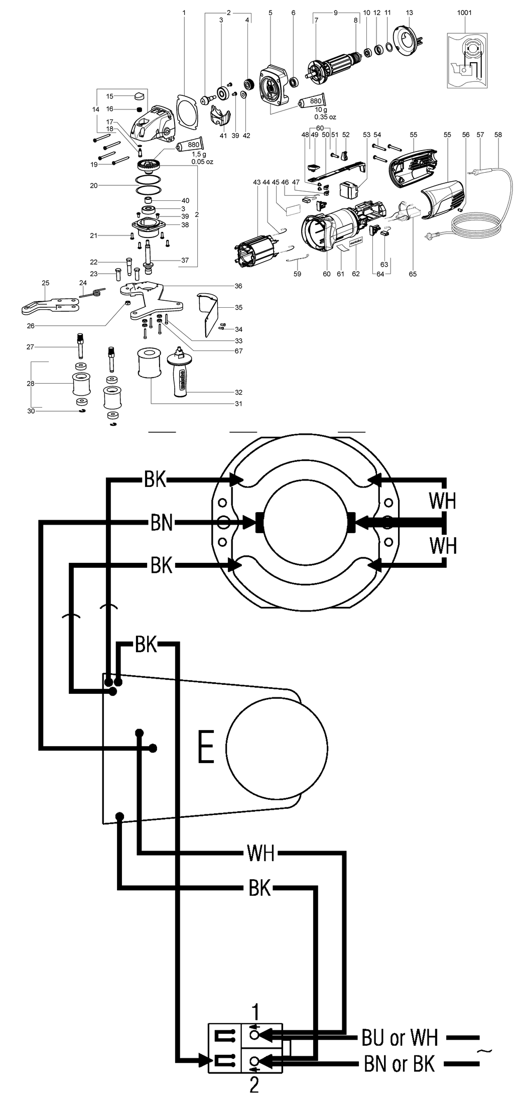 Metabo RBE 12-180 / 02132420 / US 120V Spare Parts