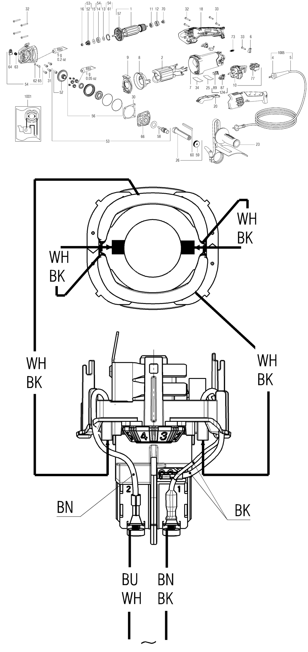 Metabo SE 17-200 RT / 02259000 / EU 230V Spare Parts