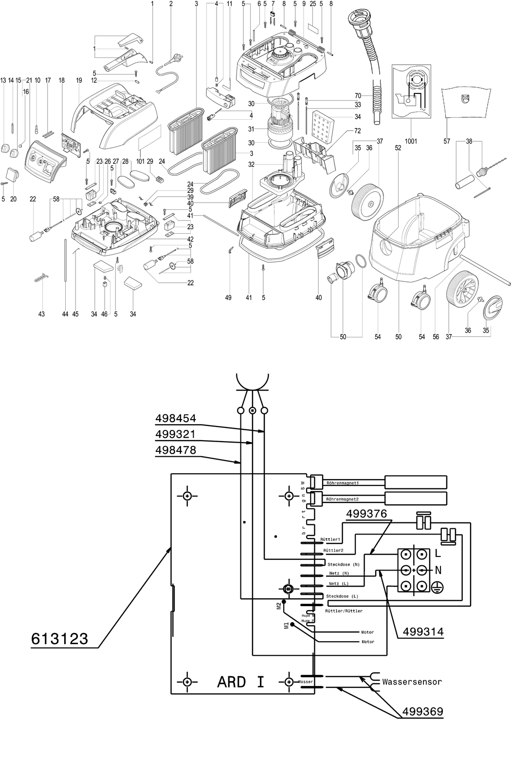 Metabo ASR 35 L AutoClean / 02055180 / CH 230V Spare Parts