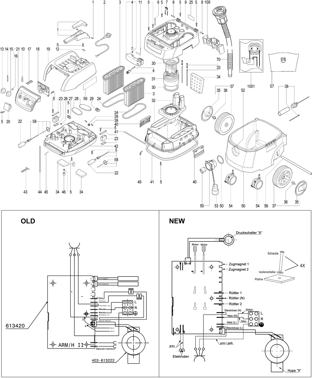 Metabo ASR 35 M AutoClean / 02056000 / EU 230V Spare Parts