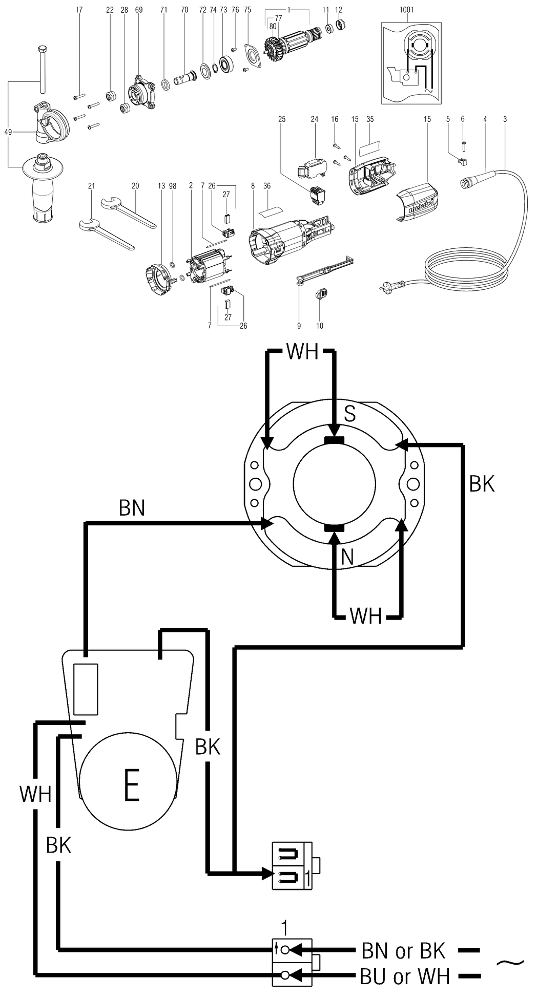 Metabo GE 710 Compact / 00615180 / CH 230V Spare Parts