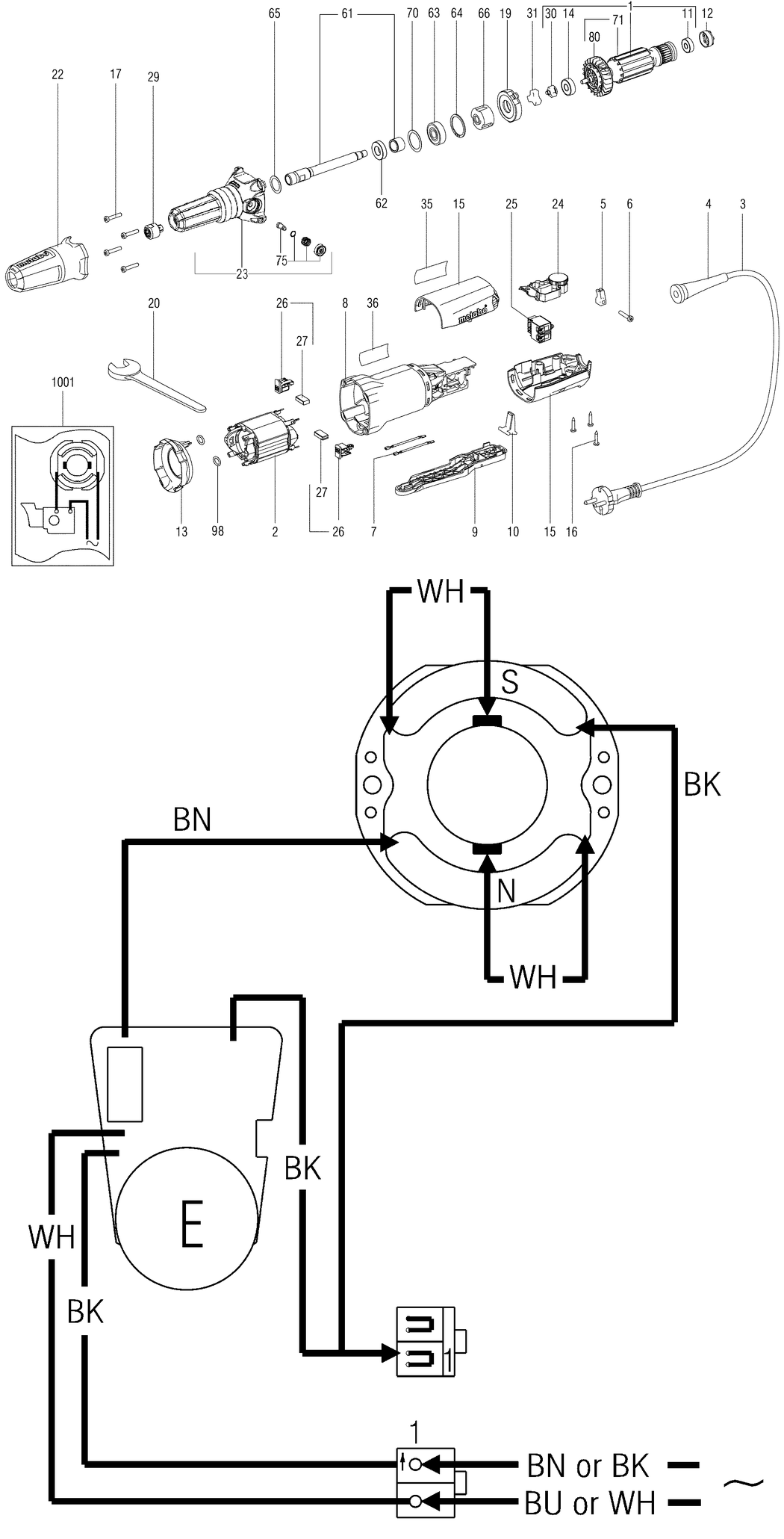 Metabo GEP 710 Plus / 00617001 / EU 230V Spare Parts