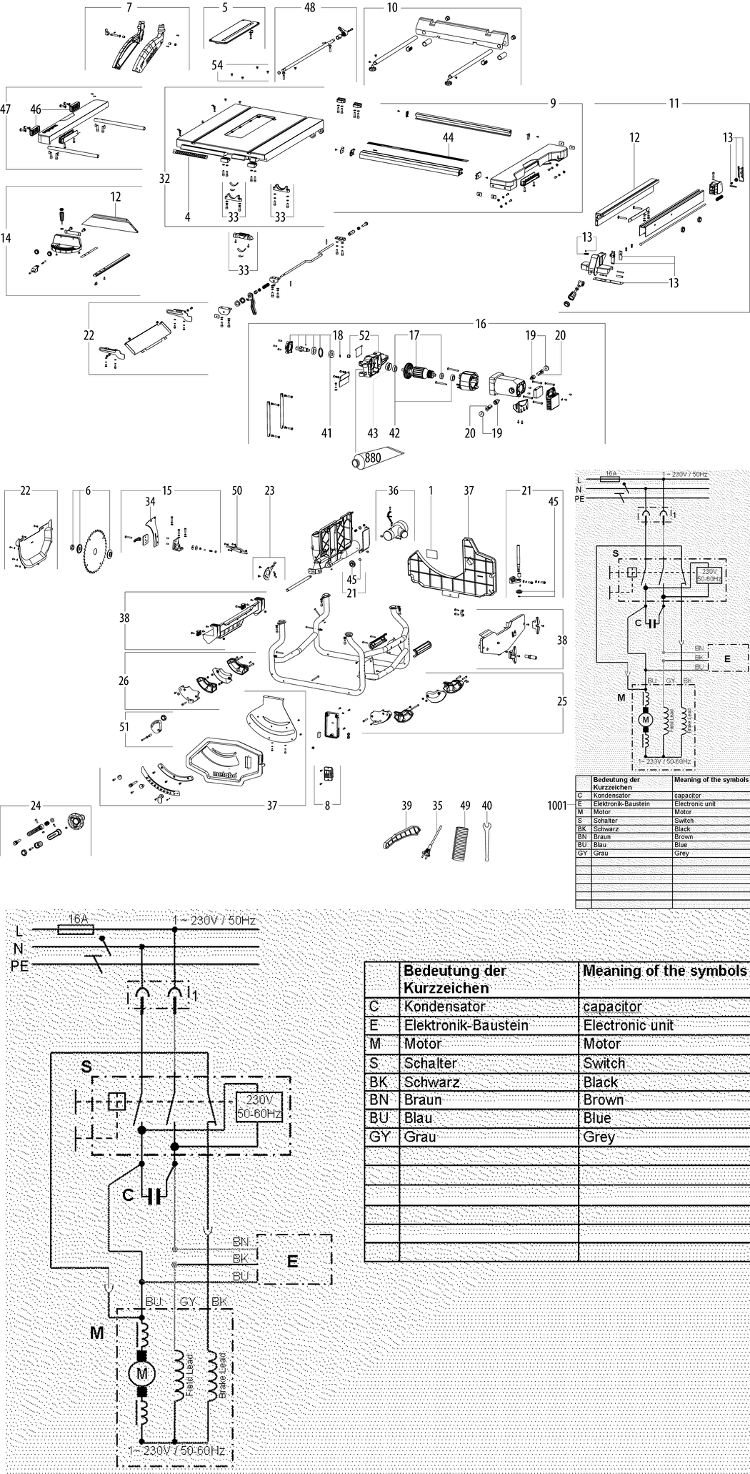 Metabo TS 216 Floor / 00676000 / EU 230V Spare Parts