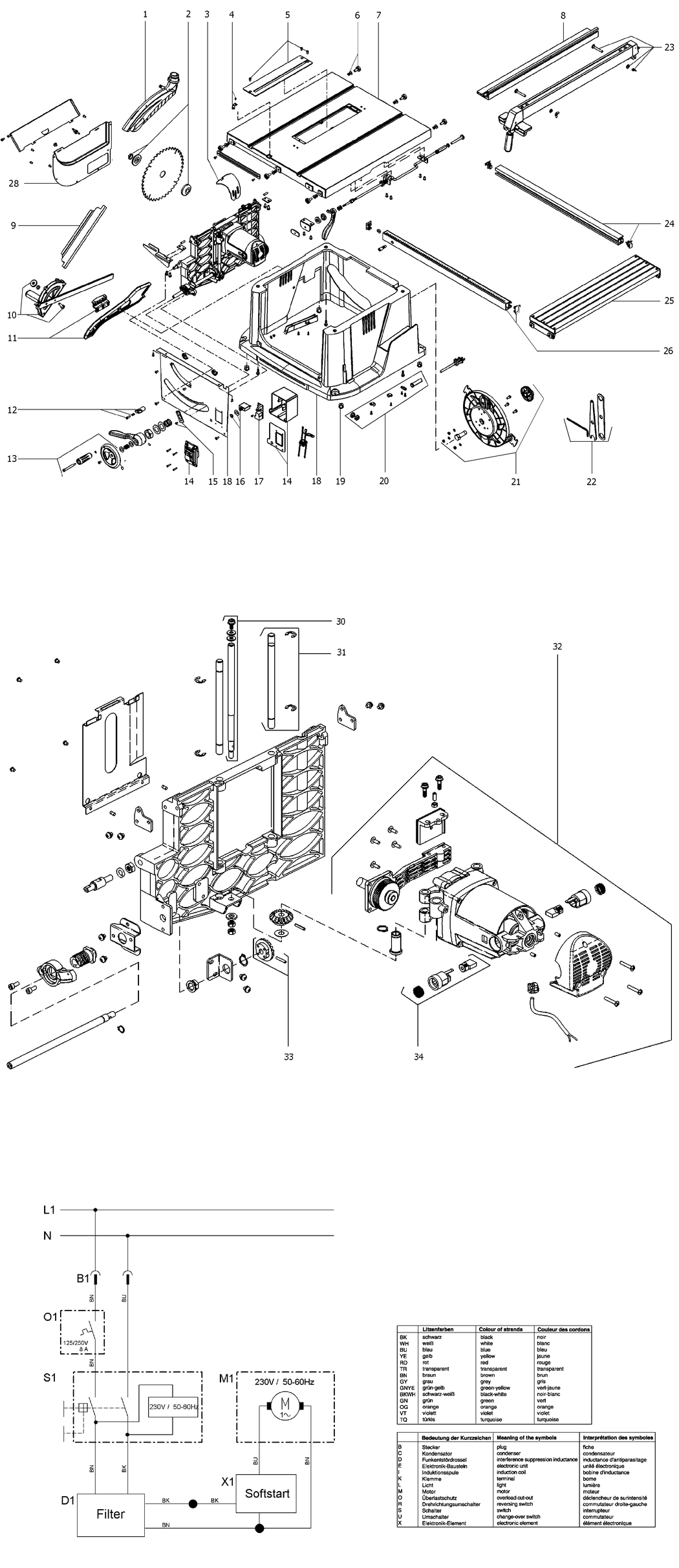 Metabo TS 250 / 0102502019 10 / AU 240V Spare Parts