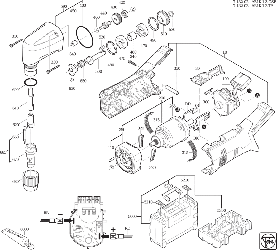 Fein ABLK 1.3 TE ⠔.40V) / 71320300950 Spare Parts