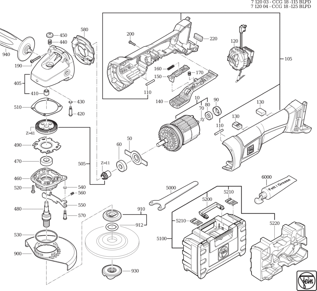 Fein CCG 18-115 BLPD ⠘V) / 71200300940 Spare Parts