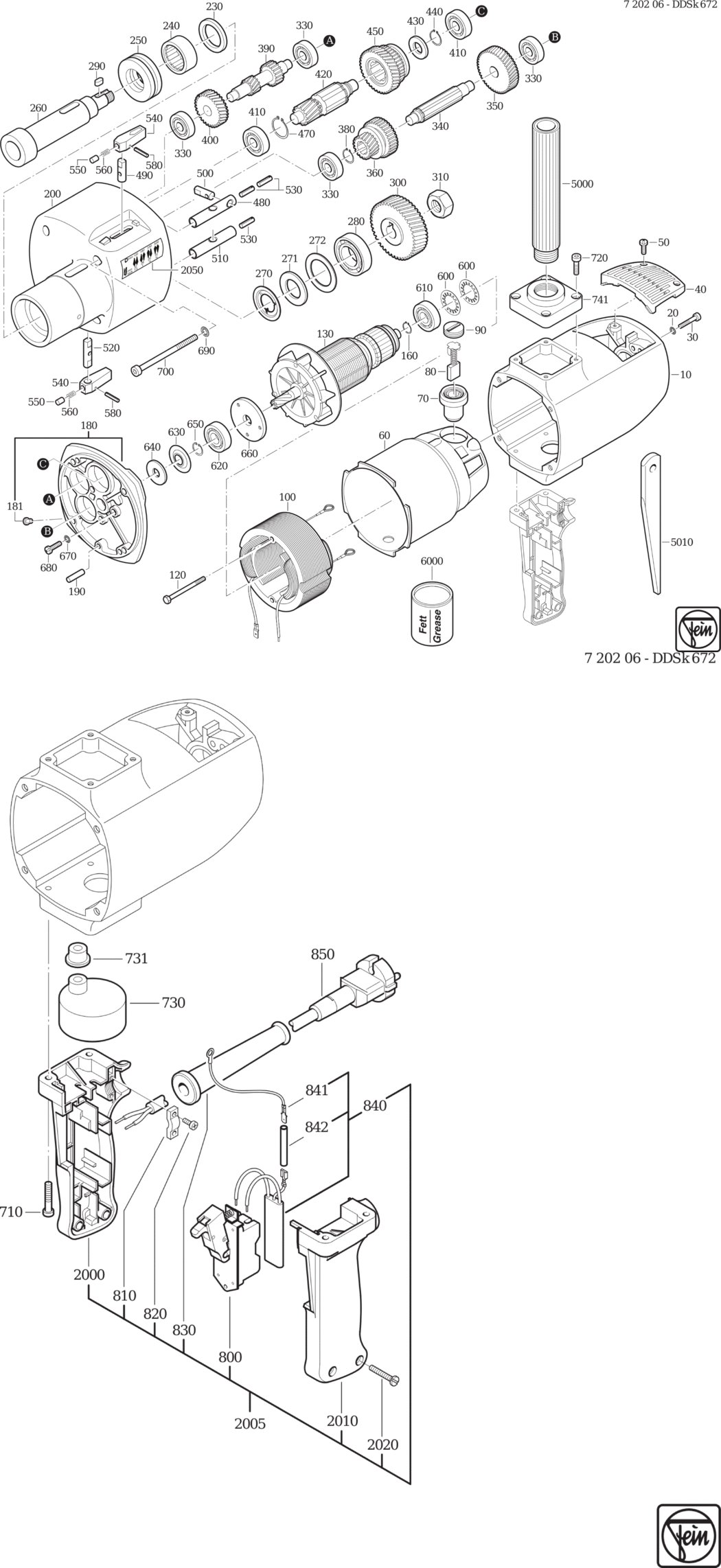 Fein DDSk 672 ⡐Hz 42V) / 72020600048 Spare Parts