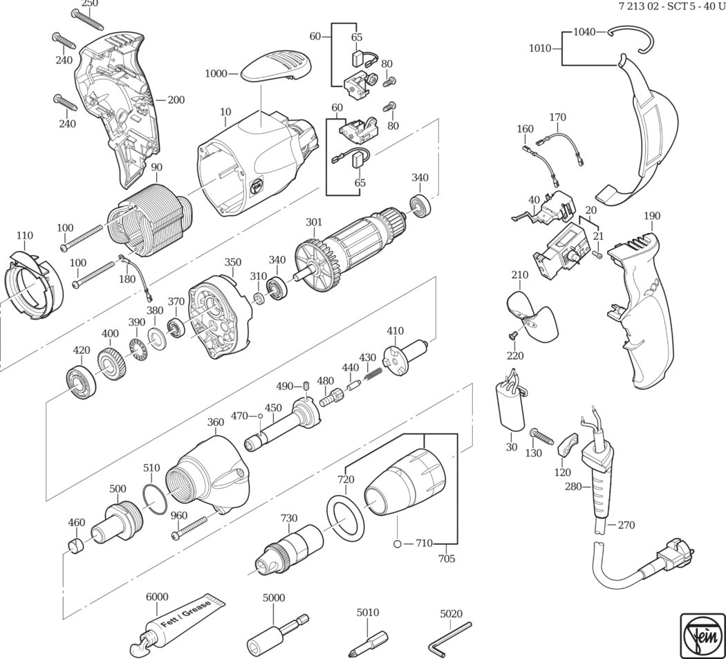 Fein SCT 5-40 U ⡐Hz 230V) / 72130200237 Spare Parts