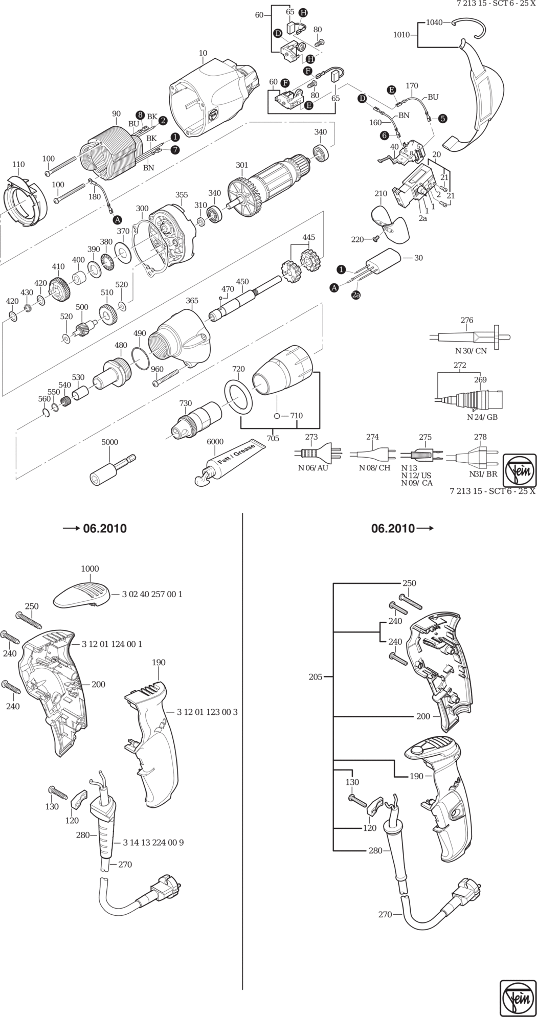 Fein SCT 6-25 X ⡐/60Hz 220/230V) / 72131500230 Spare Parts