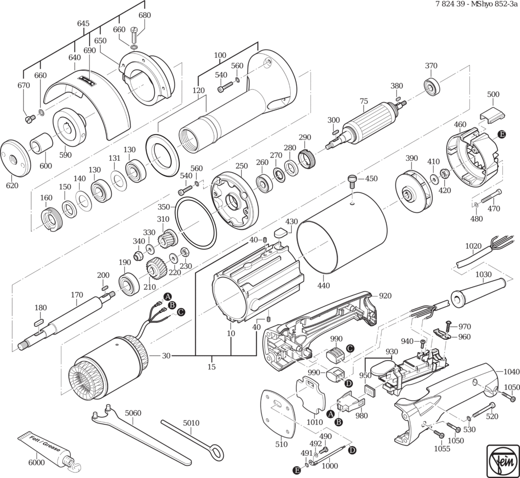 Fein MShyo 852-3a 𨈀Hz 135V) / 78243900170 Spare Parts