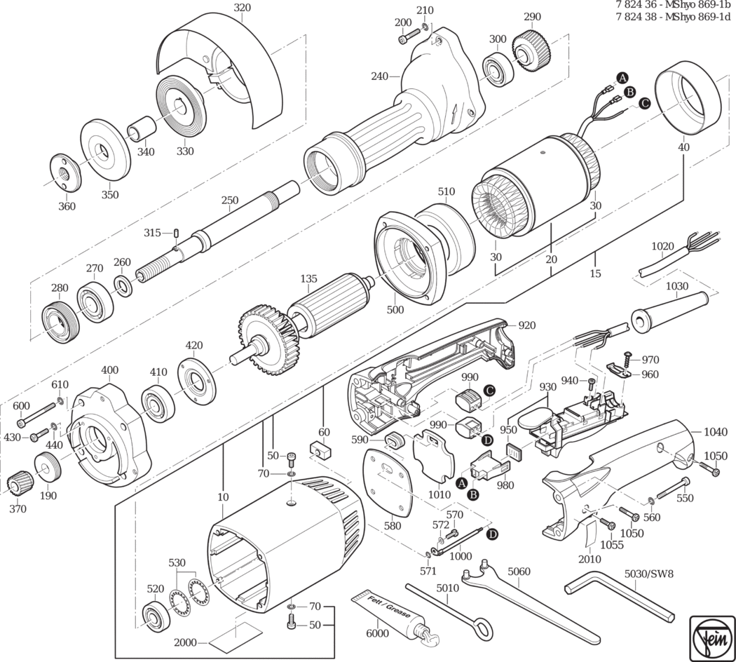 Fein MShyo 869-1d 𨌀Hz 200V) / 78243800260 Spare Parts