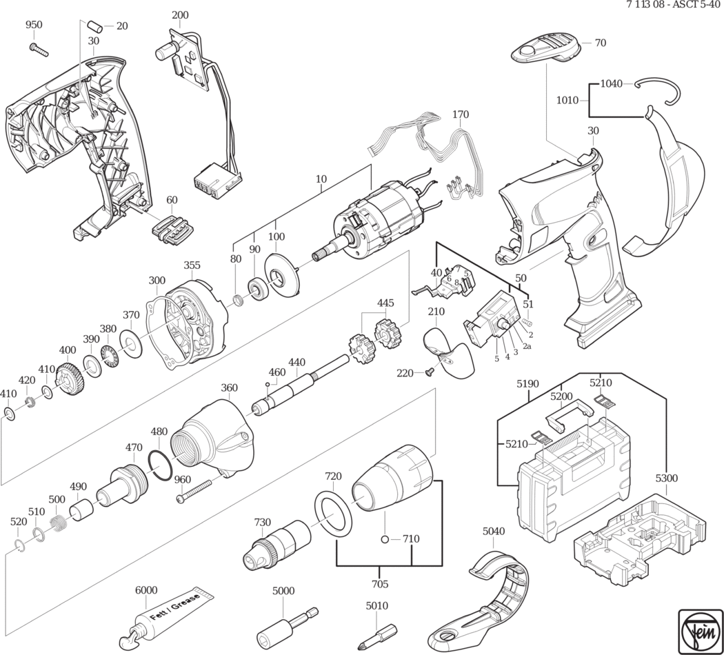 Fein ASCT 5-40 ⠔.40V) / 71130800950 Spare Parts