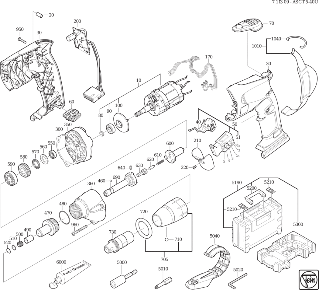 Fein ASCT 5-40 U ⠔.40V) / 71130900950 Spare Parts