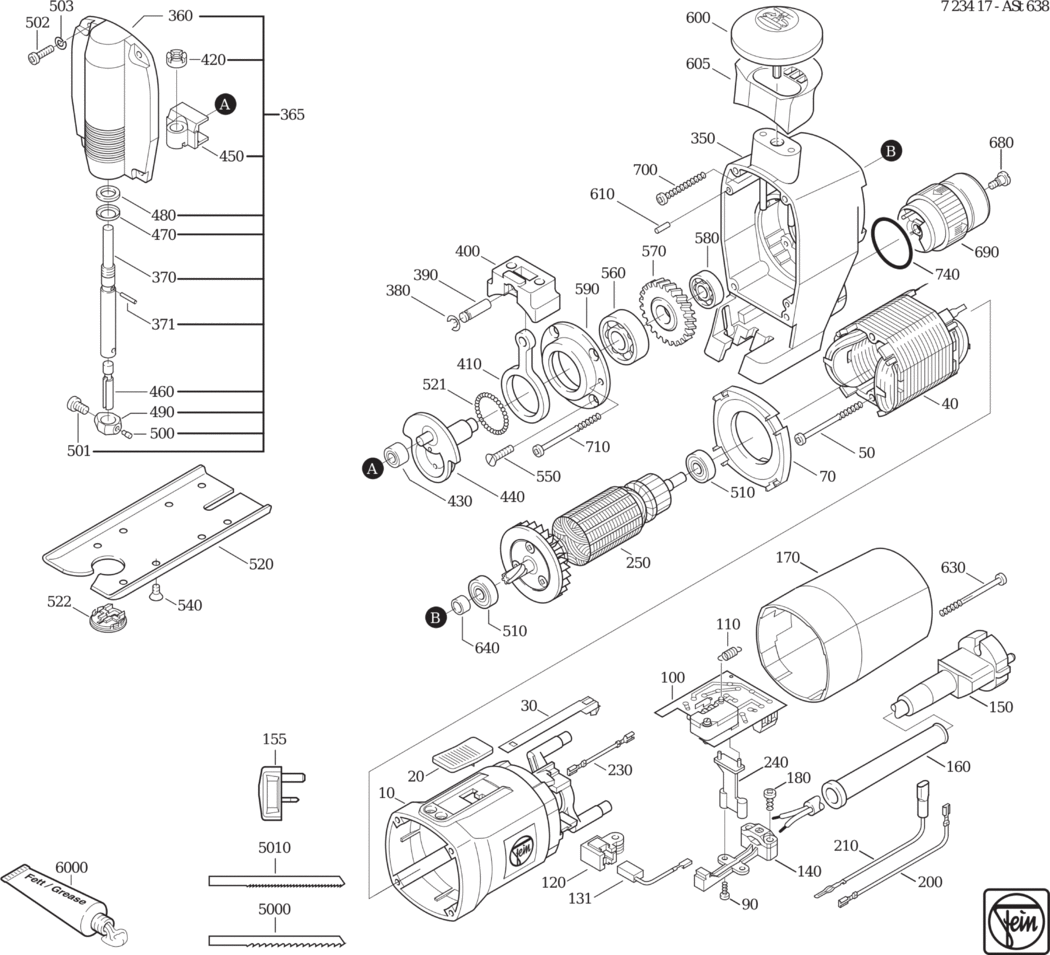 Fein ASt 638 ⡐/60Hz 220/230V) / 72341700239 Spare Parts