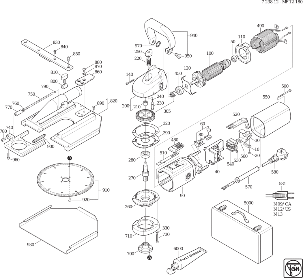 Fein MF 12-180 ⡐Hz 230V) / 72381200231 Spare Parts