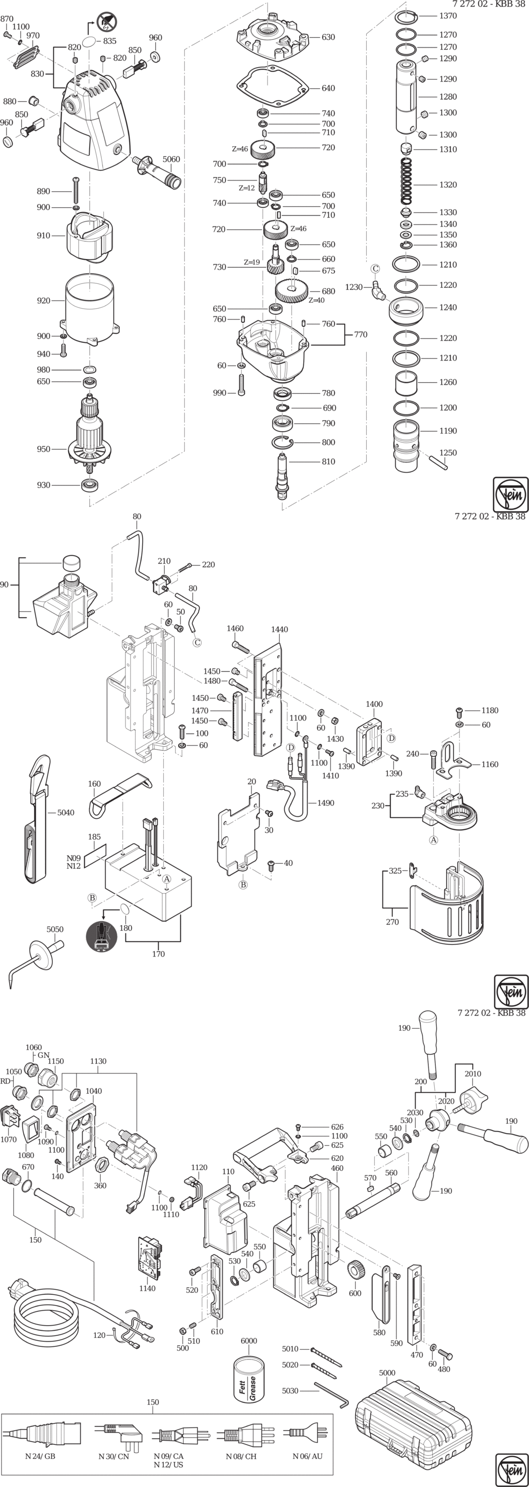 Fein KBB 38 / 72720224110 Spare Parts