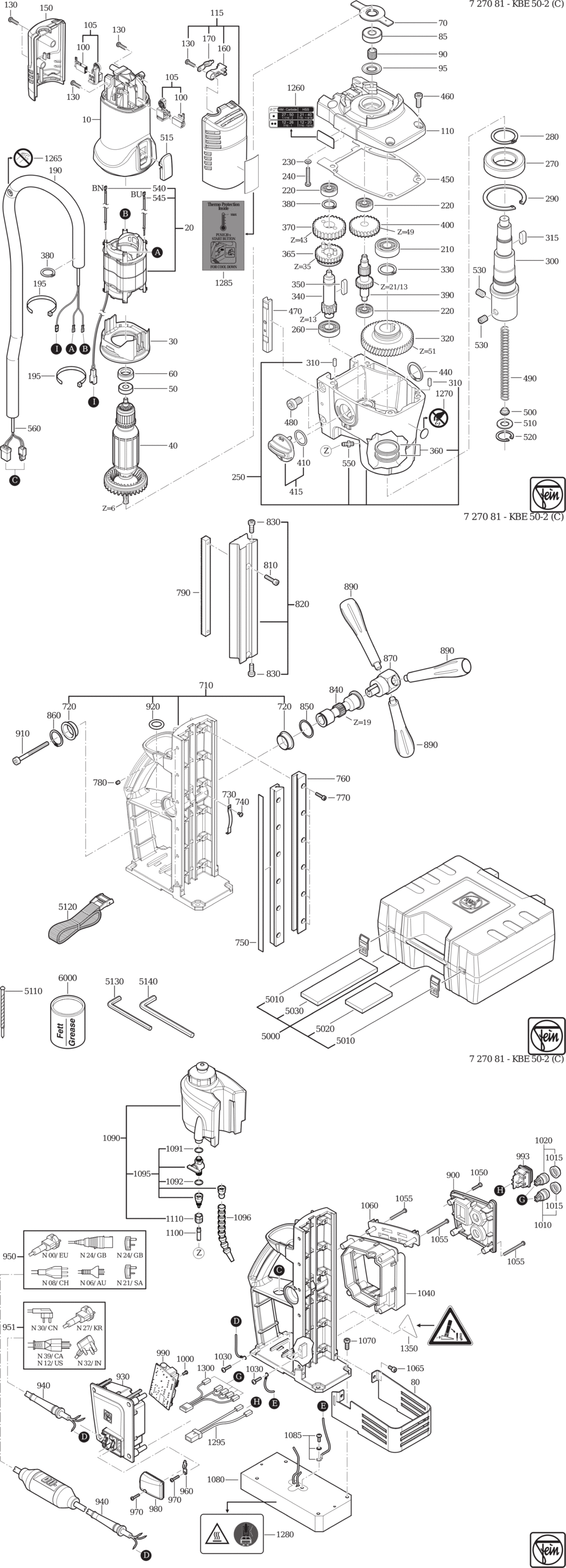 Fein KBE 50-2 ʌ) / 72708100230 Spare Parts