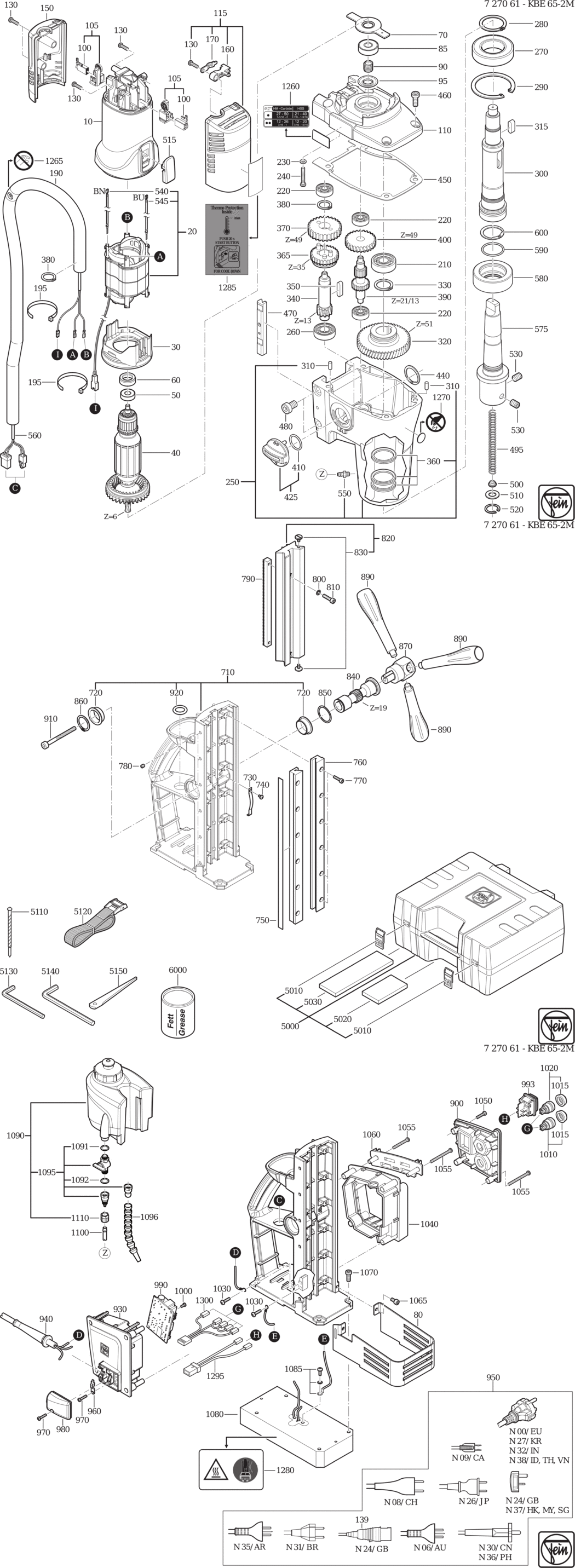 Fein KBE 65-2 M / 72706100230 Spare Parts