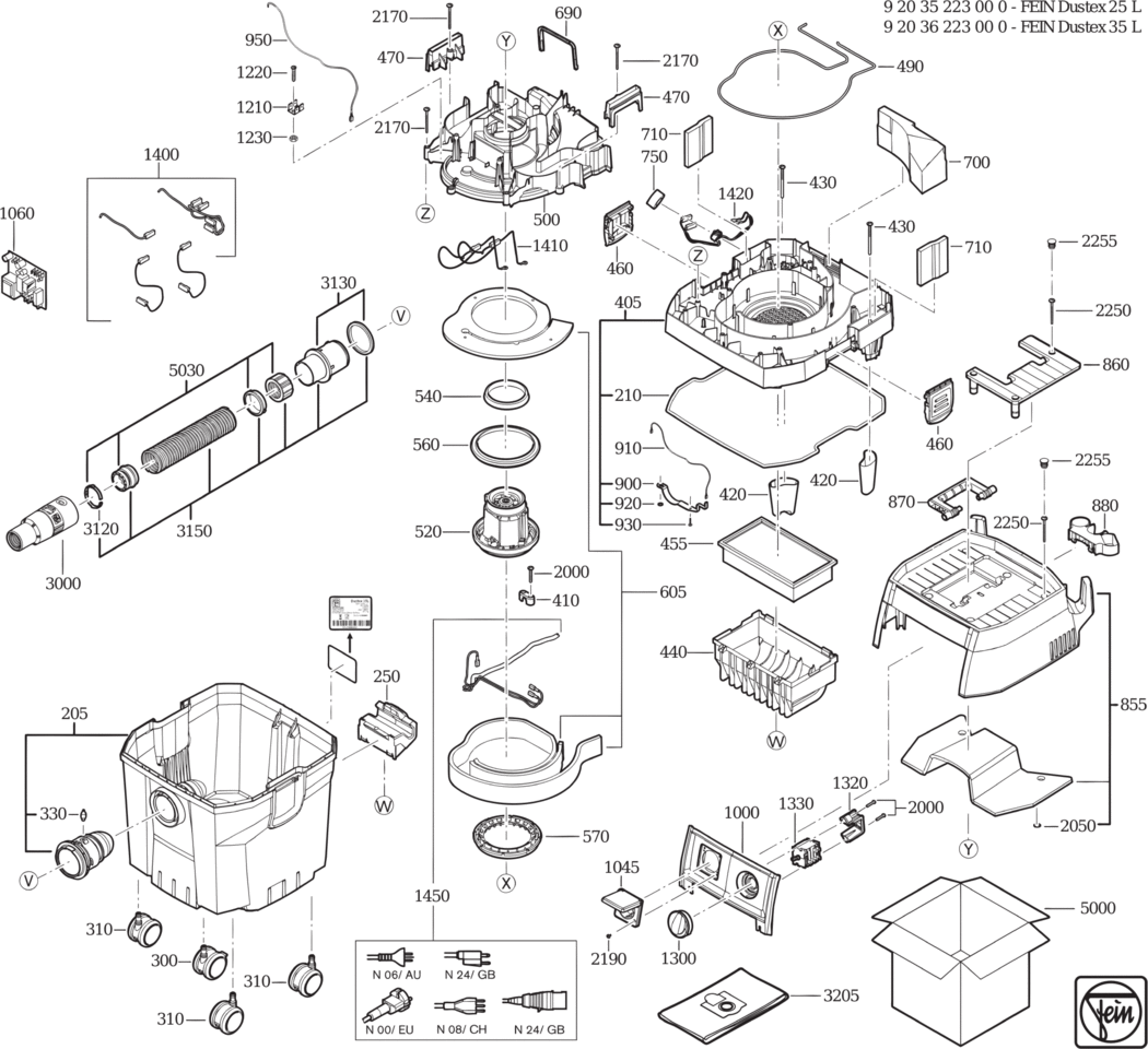 Fein Dustex 25 L / 92035223000 Spare Parts