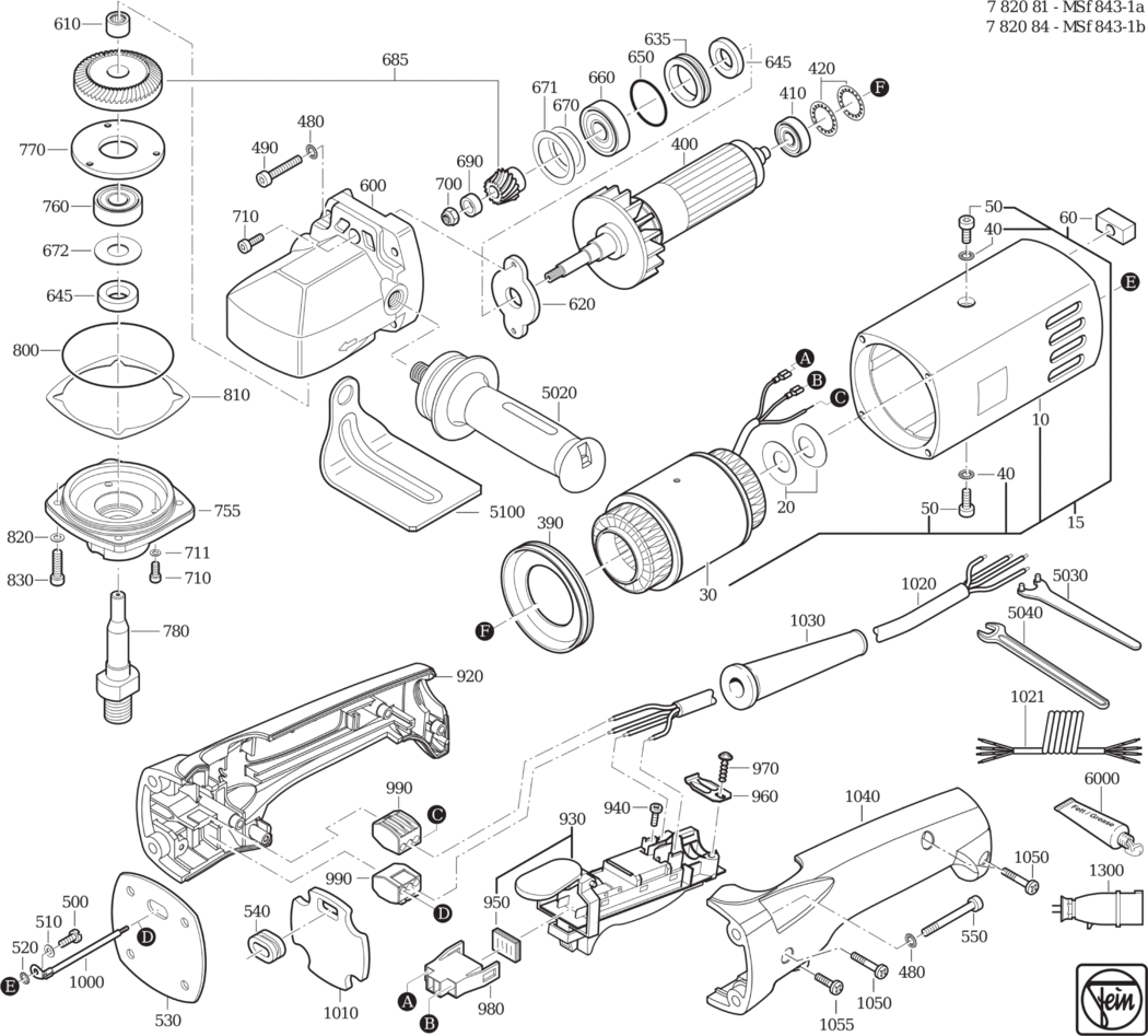 Fein MSf 843-1a 𨈀Hz 265V) / 78208100200 Spare Parts