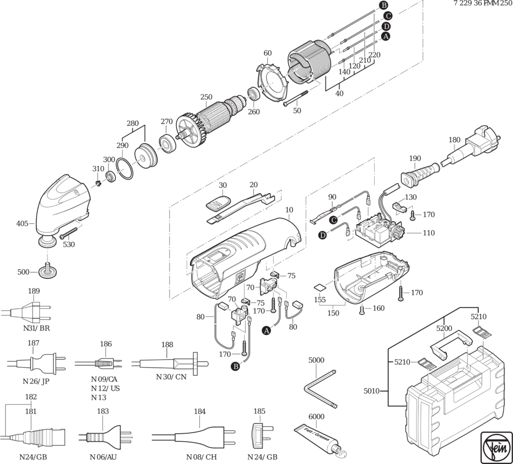 Fein FMM 250 ⡐/60Hz 220/230V) / 72293600231 Spare Parts