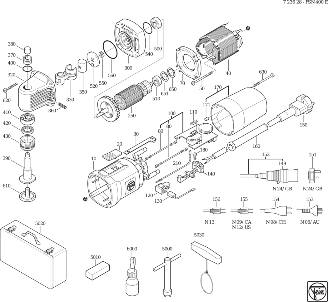 Fein FSN 400 E ⡐Hz 230V) / 72362800236 Spare Parts