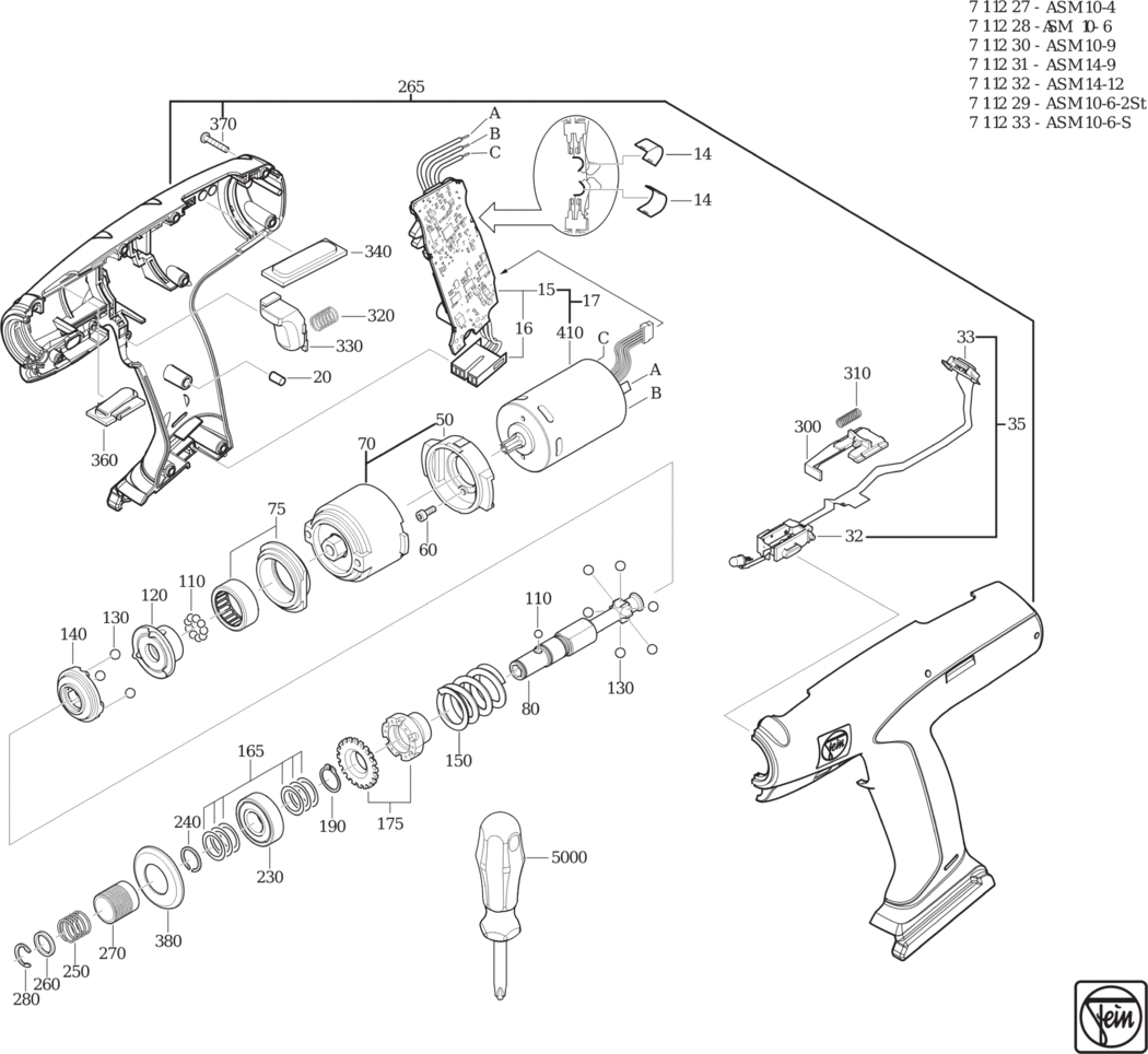 Fein ASM 10-6 S ⠐.80V) / 71123300110 Spare Parts