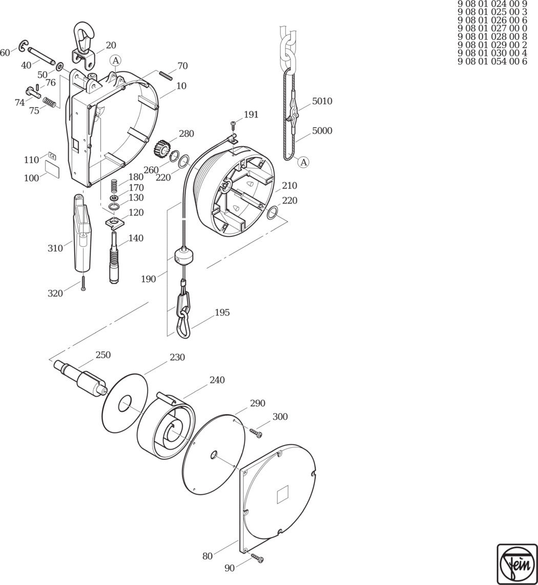 Fein Balancer up to 11 kg / 90801028008 Spare Parts