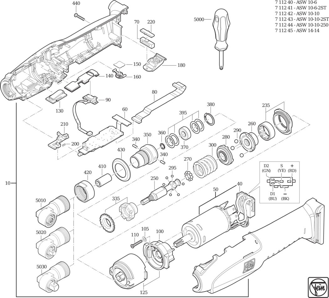 Fein ASW 10-10-250 ⠐.80V) / 71124300920 Spare Parts