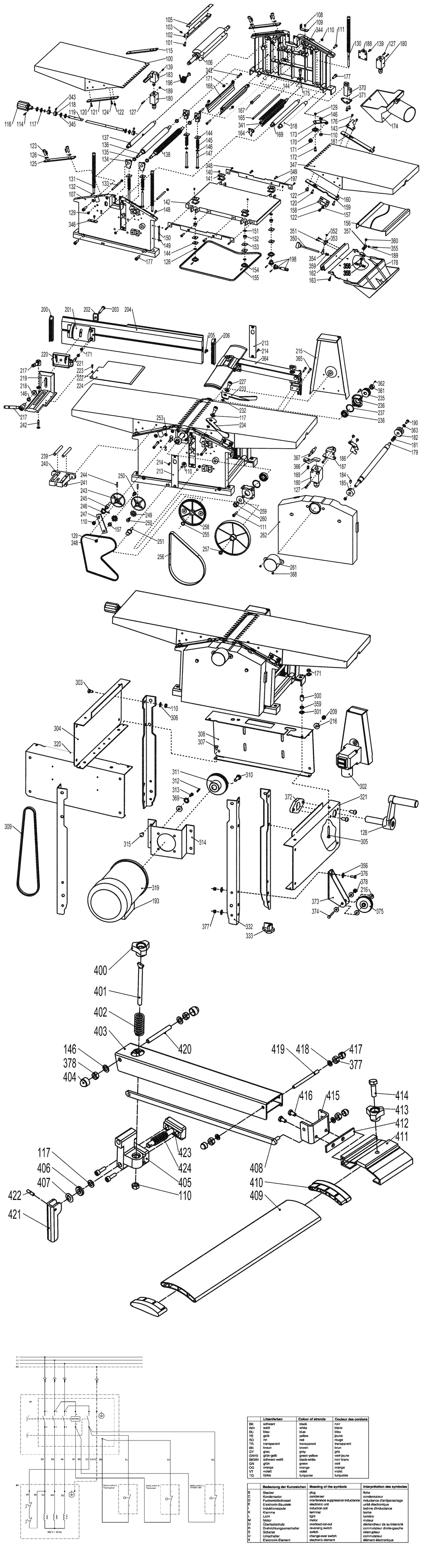 Metabo HC 260 C 2 80 DNB Planer / 0114026100 13 / 3/400V/50Hz Spare Parts