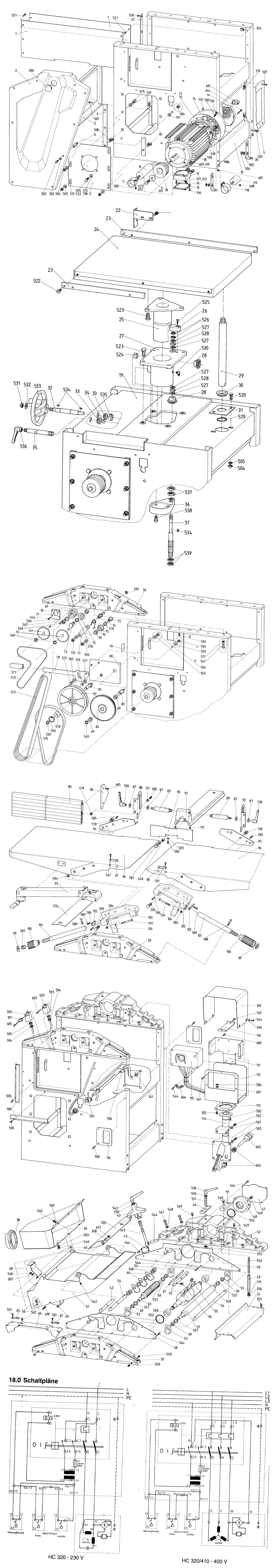 Metabo HC 410 G/5 50 DNB Planer / 0113041013 12 / 3/400V/50Hz Spare Parts