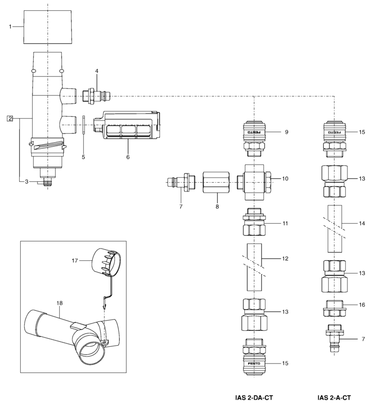 Festool IAS 2 double adapter DA-CT / 454758 Spare Parts