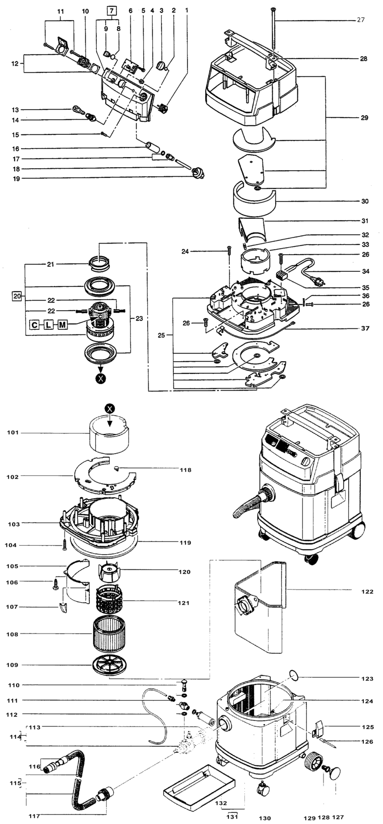 Festool SR 201 E-AS  GB 240V / 583077 Spare Parts