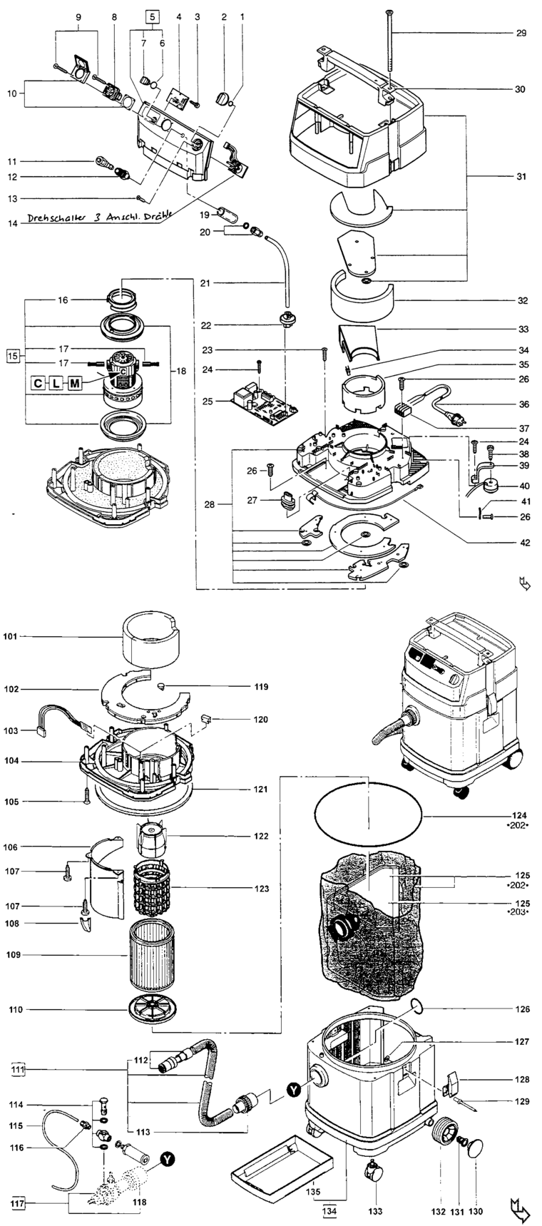 Festool SR 203 E-AS GB 240V / 583096 Spare Parts
