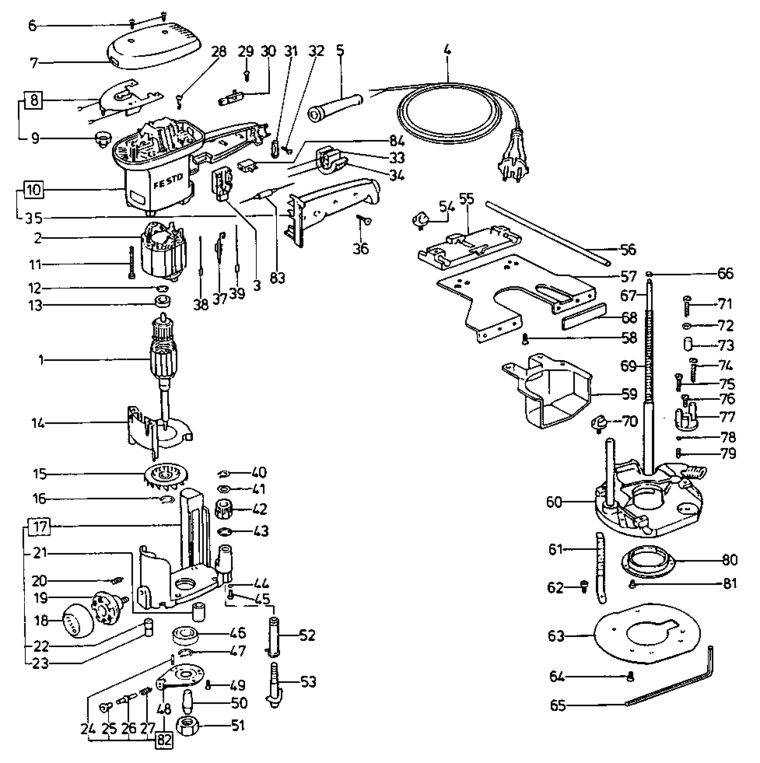 Festool OF 900 E 220V / 487907 Spare Parts