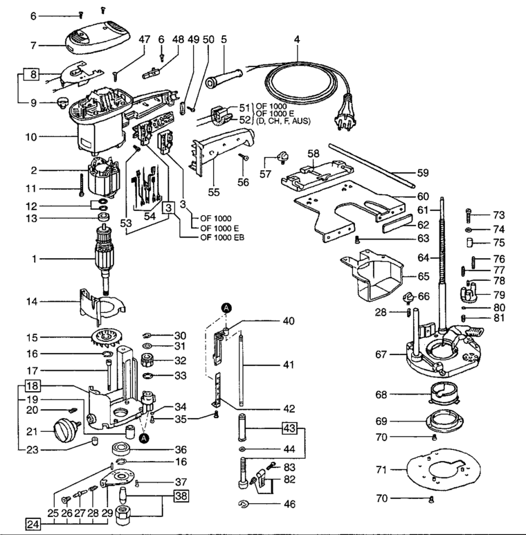 Festool OF 1000 EB 230V / 489861 Spare Parts