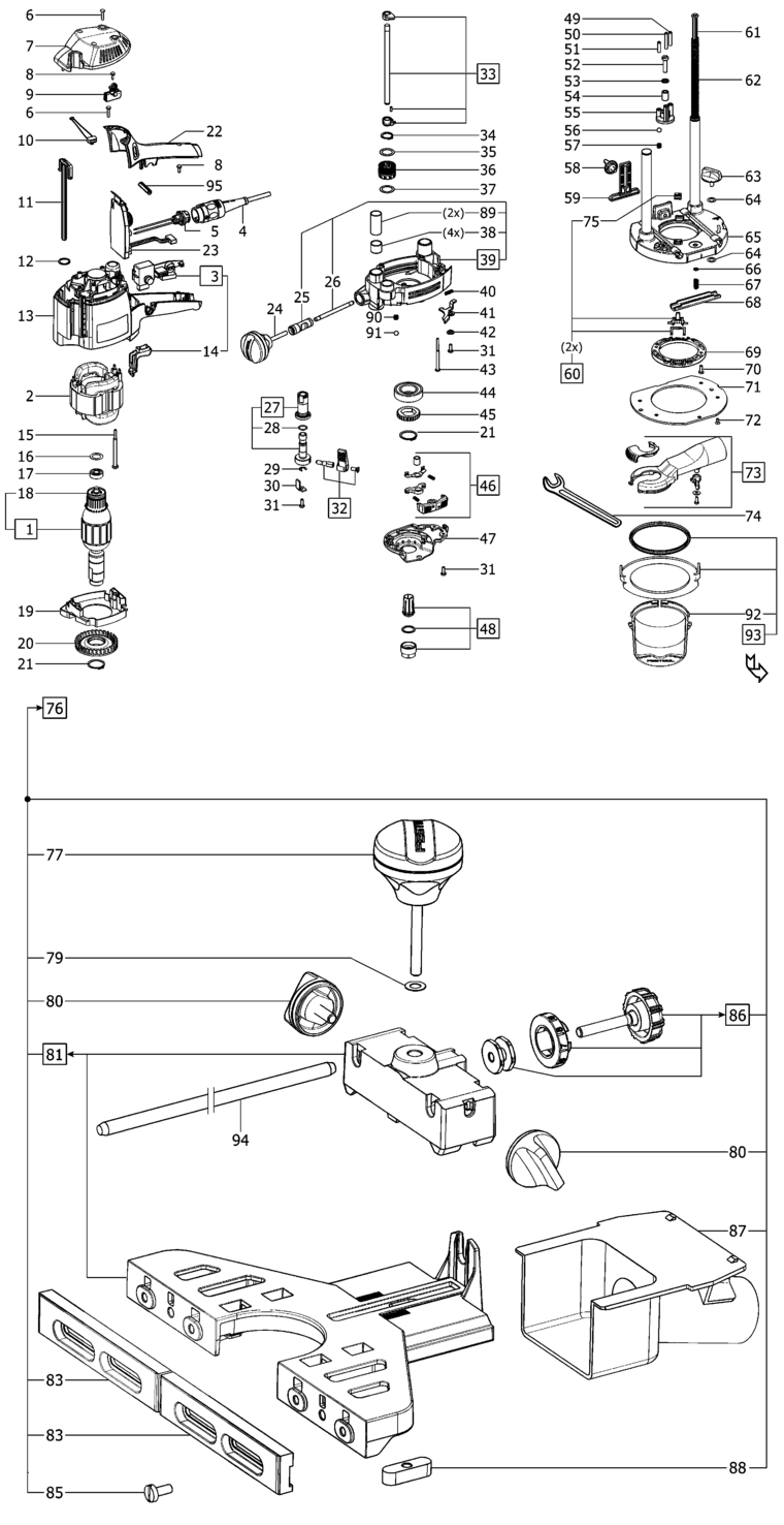 Festool OF 1400 EBQ 230V / 491367 Spare Parts
